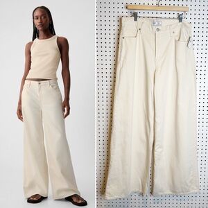 GAP | NWT Mid Rise UltraSoft Baggy‎ Jeans in Ecru Beige (off-white) Sz. 29 / 8